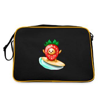 Surfing Strawberry - Fruit Adventure - Sac Retro - noir/or - Dos