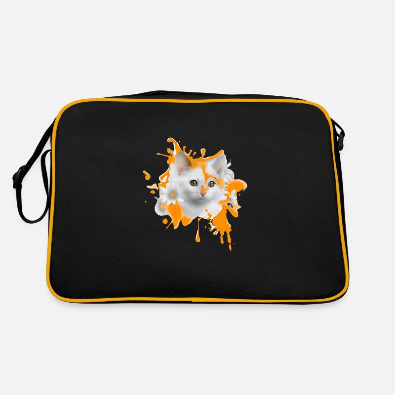 Chat fleuri Sac Retro