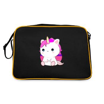 Mignon chat licorne - Sac Retro - noir/or - Dos