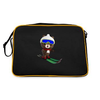 Stunned skier Bear - Retro Bag - black/gold - Back