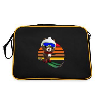 Stunned skier Bear - Retro Bag - black/gold - Back