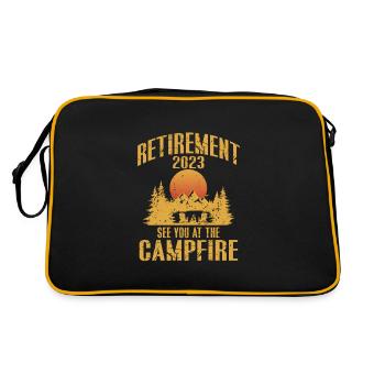 Vacances en camping 2023 pension de voyage de retraité retraité - Sac Retro - noir/or - Dos