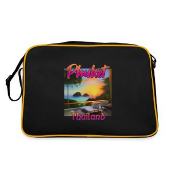 Phuket sunset in Thailand - Retro Bag - black/gold - Back