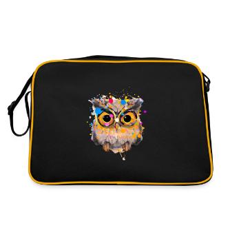 Illustration de hibou coloré - Sac Retro - noir/or - Dos