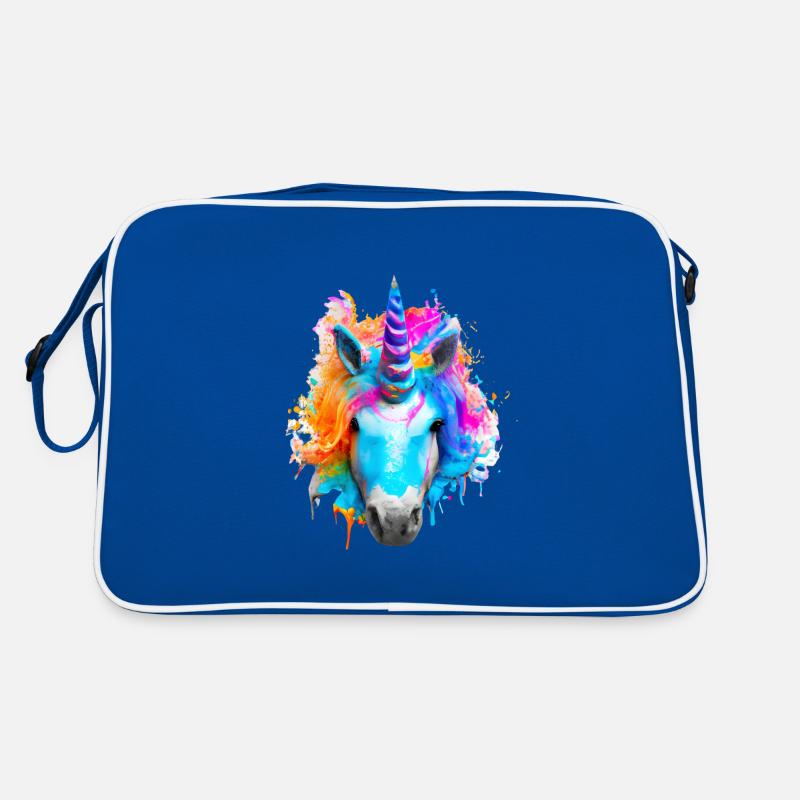 Farbenfrohes Einhorn Retro Tasche