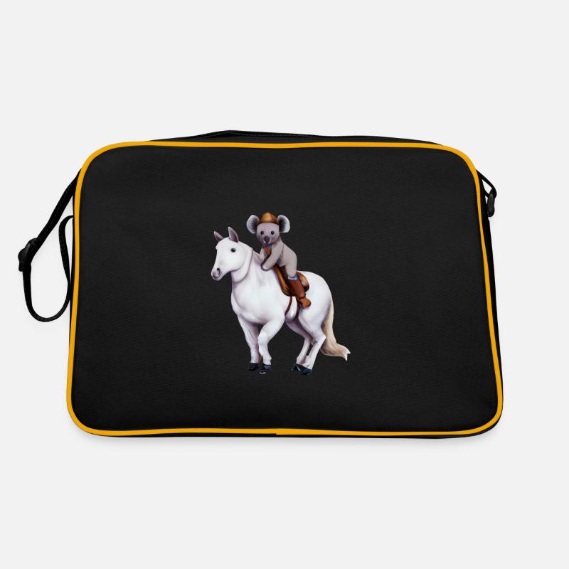 Koala auf einem Pferd Retro Tasche