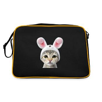 Chat avec oreilles de lapin - Sac Retro - noir/or - Dos