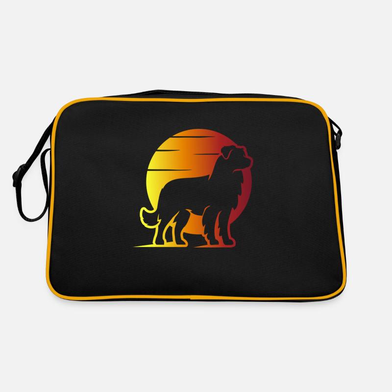 Lever de soleil du berger australien - Sac Retro - noir/or