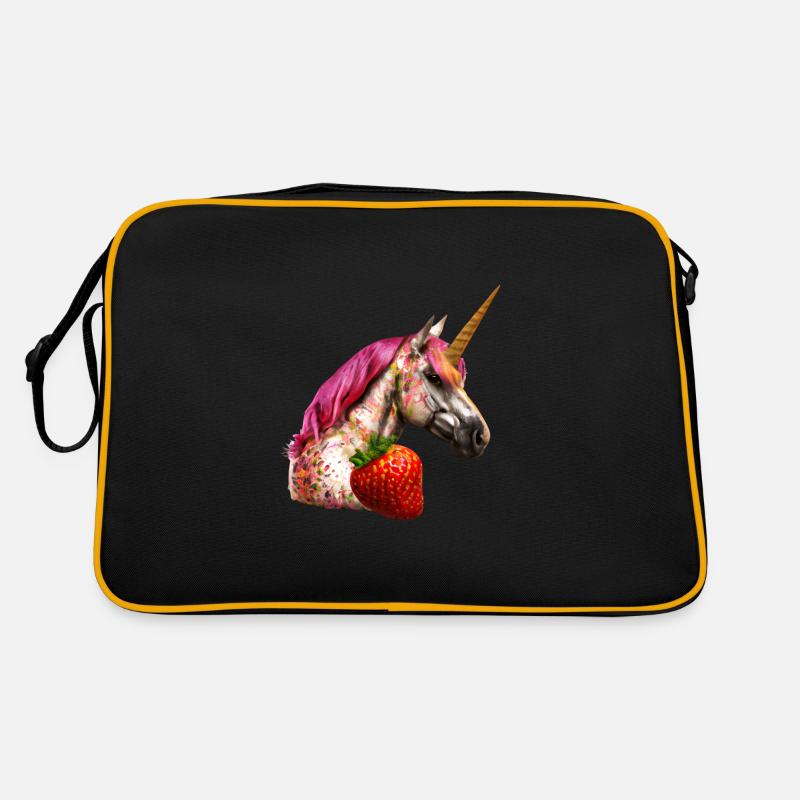 Erdbeer Einhorn Design Retro Tasche