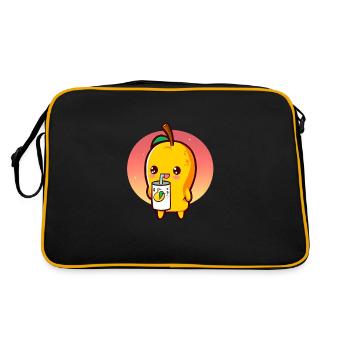 Refreshing mango enjoys mango juice - Retro Bag - black/gold - Back