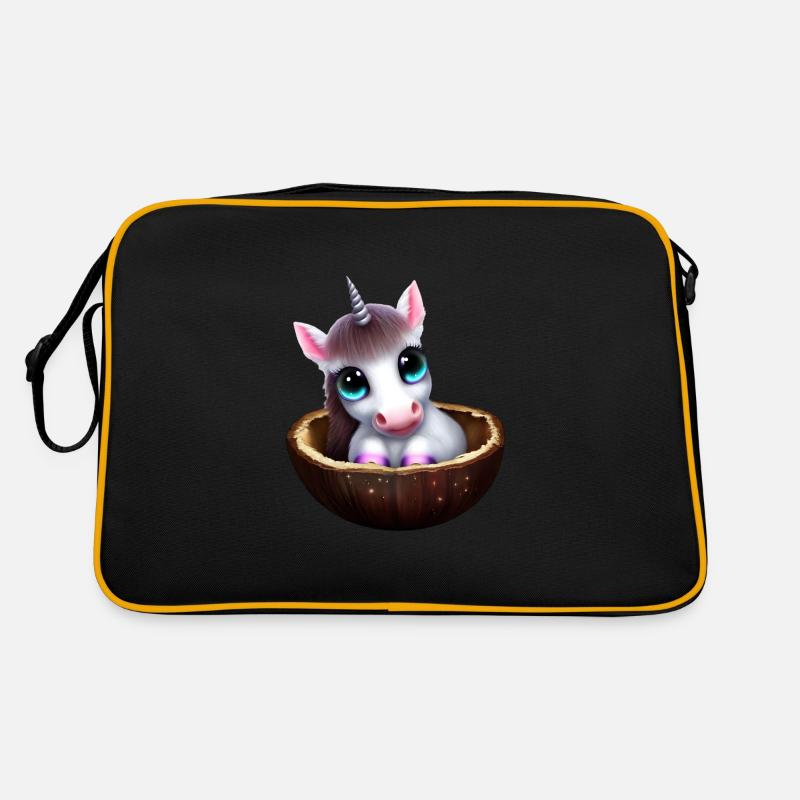 Unicorn in a coconut shell Retro Bag