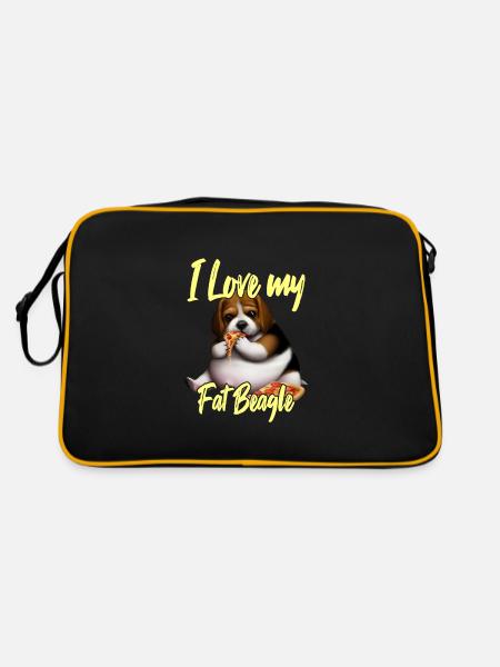 J’aime mon gros beagle - Sac Retro - noir/or - Dos