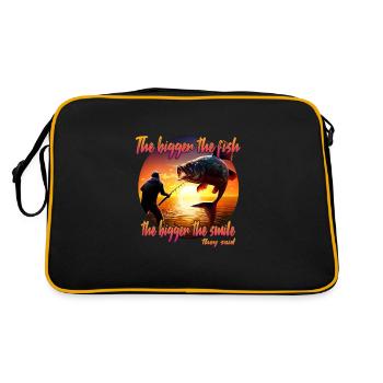 The Bigger the Fish, the Bigger the Smile - Retro Bag - black/gold - Back