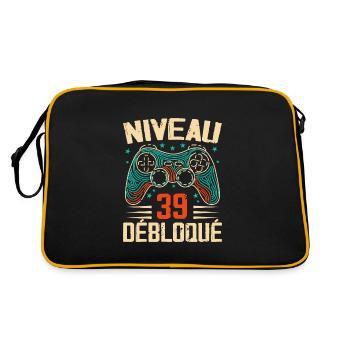 1985 cadeaux 39e Anniversaire, Aventure de 39 Ans - Sac Retro - noir/or - Dos