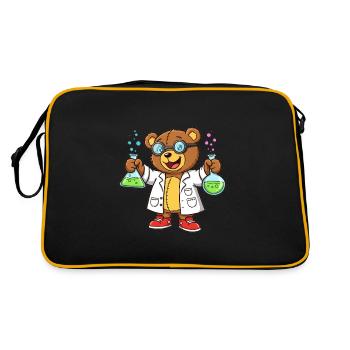 Teddy Bear Mad Scientist - Retro Bag - black/gold - Back