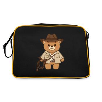 Ours en peluche Aventurier - Sac Retro - noir/or - Dos