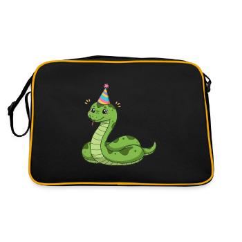 Animal Dessin Animé Fête Serpent - Sac Retro - noir/or - Dos