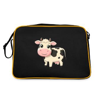 Vache de dessin animé animalier - Sac Retro - noir/or - Dos