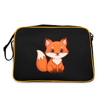 Animal Cartoon Fox - Retro Bag - black/gold - Back