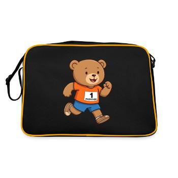 Teddy Bear Marathon Runner - Retro Bag - black/gold - Back