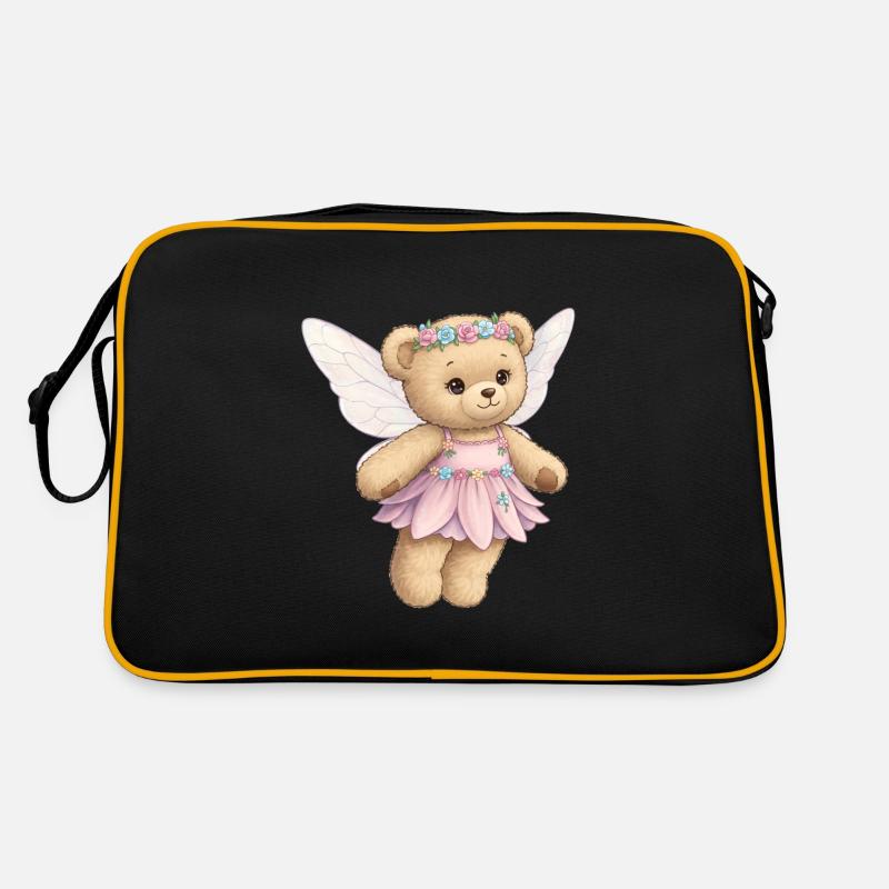 Teddybär Fee - Retro Tasche - Schwarz/Gold
