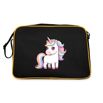 Licorne de dessin animé animalier - Sac Retro - noir/or - Dos