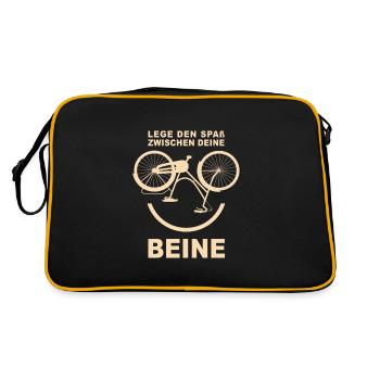 Spaß zwischen den Beinen Radfahrer - Retro Tasche - Schwarz/Gold - Hinten