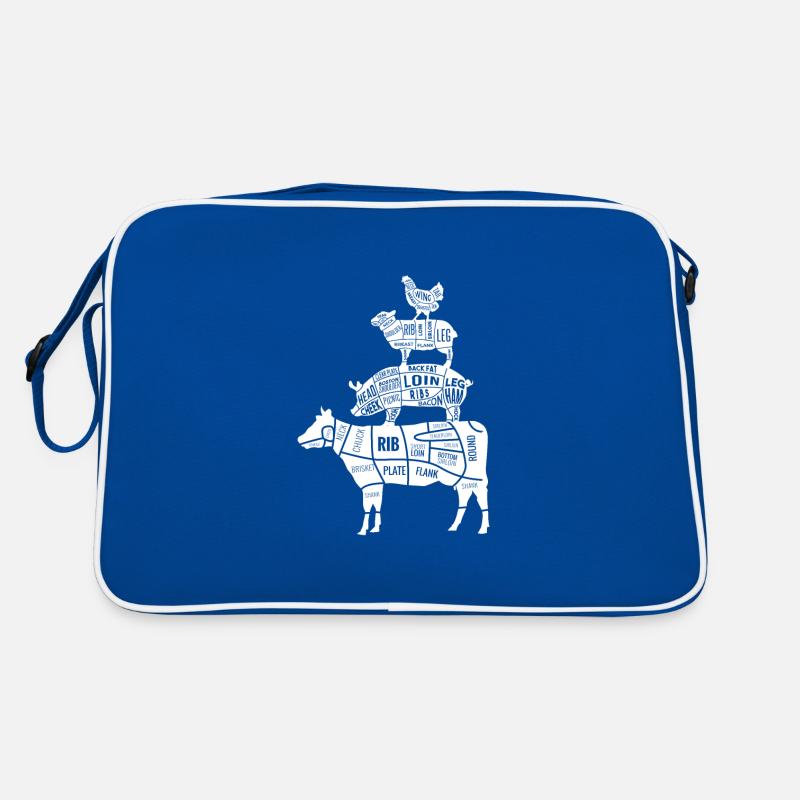 Rind Schwein Lamm Hähnchen Fleisch Geschenkidee Retro Tasche