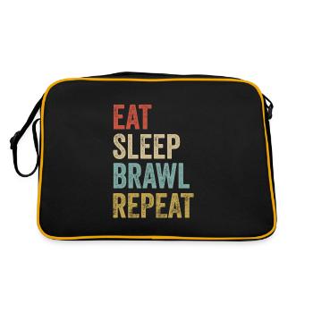 Eat Sleep Brawl Repeat - Retro Bag - black/gold - Back