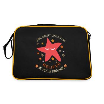 LEUCHTEN SIE HELL WIE EIN STERN GLAUBEN SIE AN IHRE TRÄUME. - Retro Tasche - Schwarz/Gold - Hinten