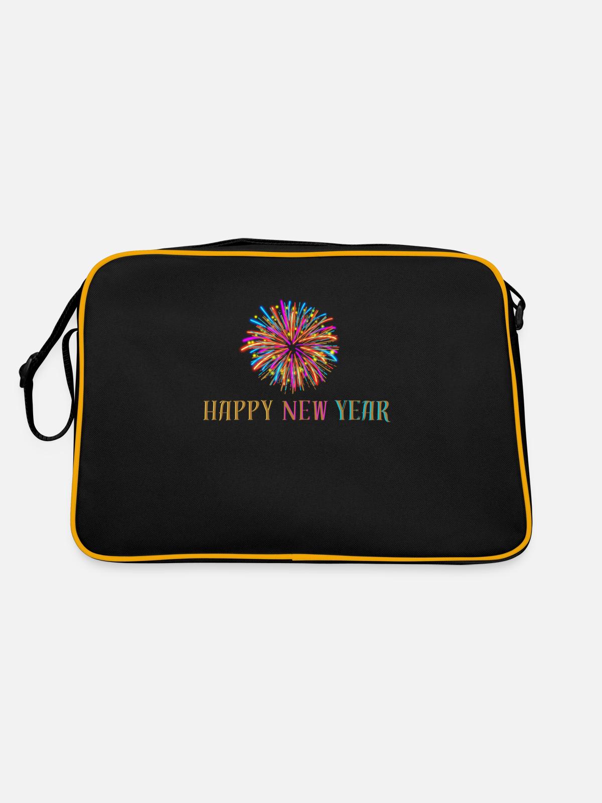 happy new year - Retro Bag - black/gold - Back