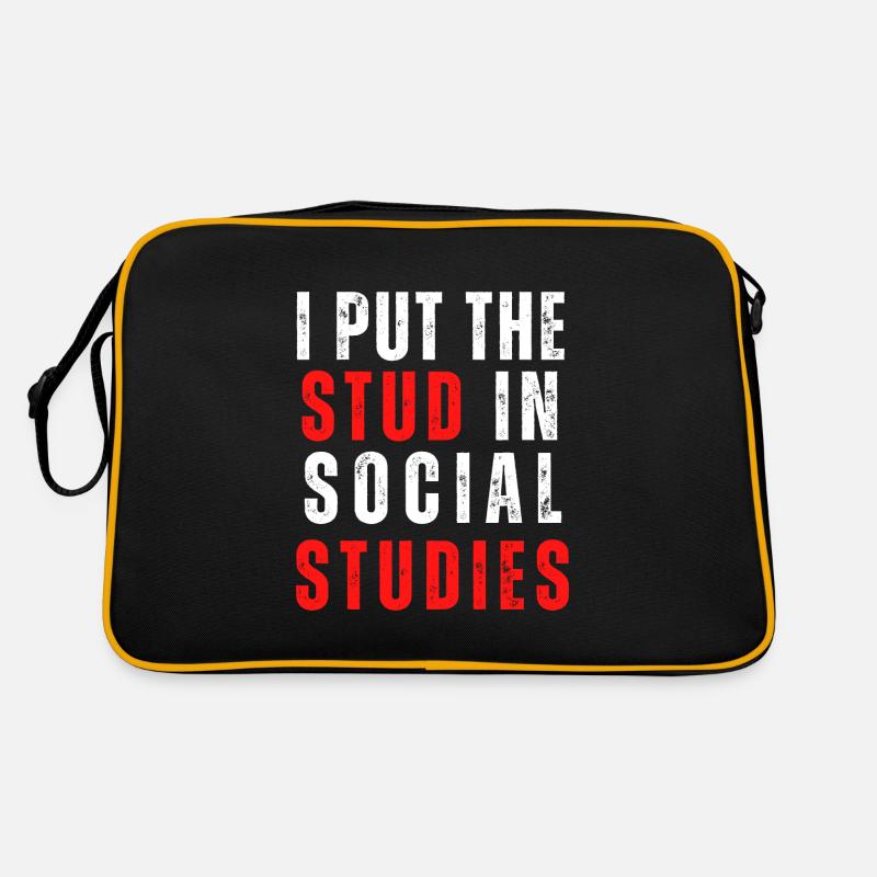 I Put The Stud In Social Studies - Retro Bag - black/gold