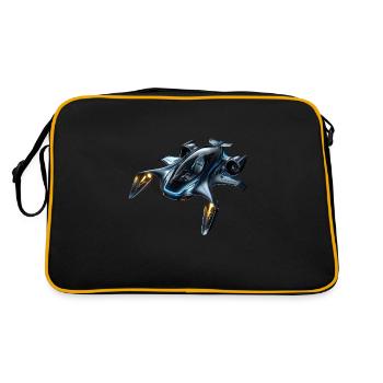 Sleek Futuristic Flying Car - Retro Bag - black/gold - Back