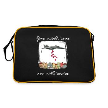 liberté paix solidarité anti-guerre pas de guerre - Sac Retro - noir/or - Dos