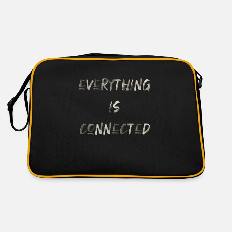 everything is connected love connection relationship - Retro Bag - black/gold
