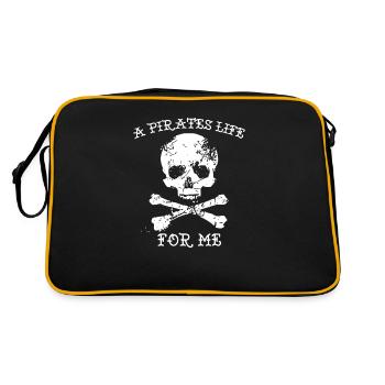 Piracy pirate life skull gift - Retro Bag - black/gold - Back