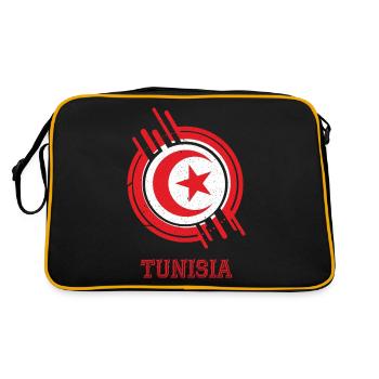 Tunisie Panneau circulaire couleurs du pays - Sac Retro - noir/or - Dos