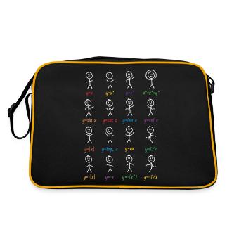 Mathematics Function Male Math Gift - Retro Bag - black/gold - Back