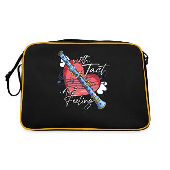 flûte flûte flûte à bec flûte à bec joueur de flûte musique - Sac Retro - noir/or - Dos