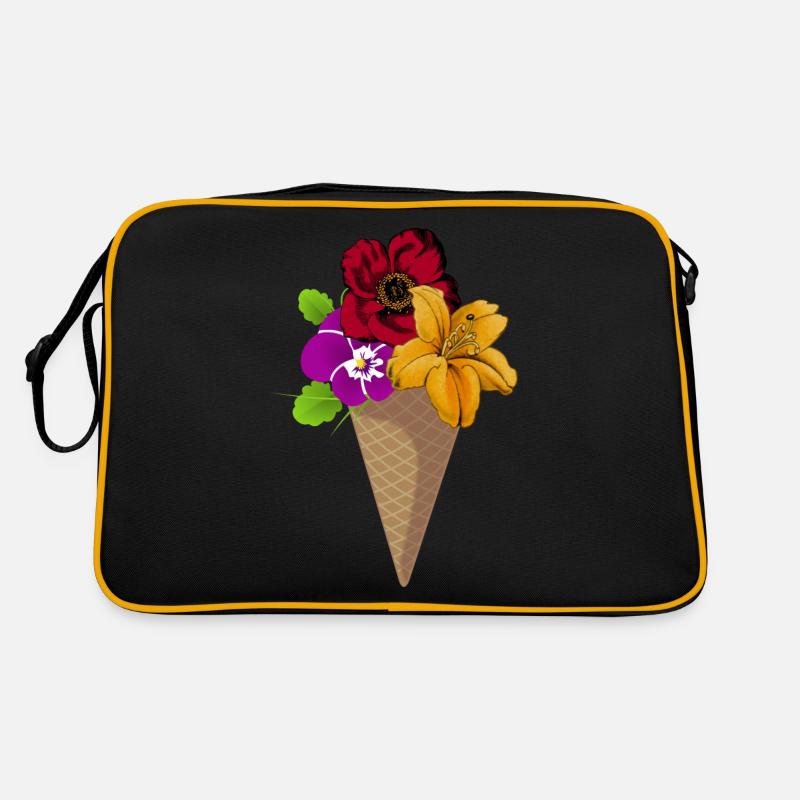 Ein Eis voller Blumen Retro Tasche