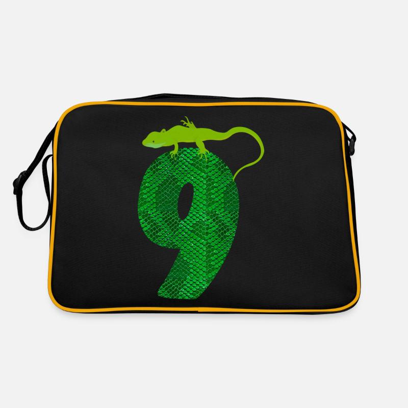 9. Geburtstag Eidechse 9 Reptil Thema Party Neun J Retro Tasche