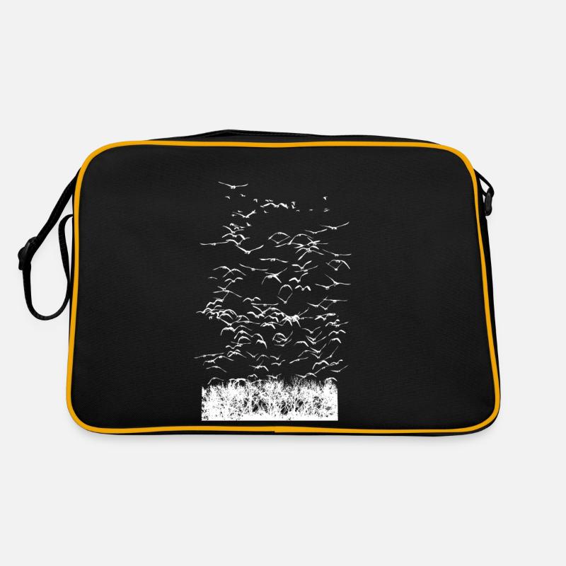 Wildgänse Wildgans Vogelschwarm Retro Tasche