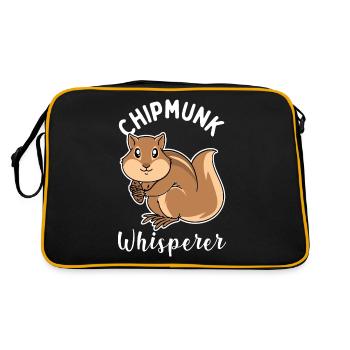 Streifenhörnchen-Flüsterer - Retro Tasche - Schwarz/Gold - Hinten
