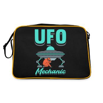 UFO-Mechaniker - Retro Tasche - Schwarz/Gold - Hinten