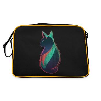 Art de chat au néon - Sac Retro - noir/or - Dos