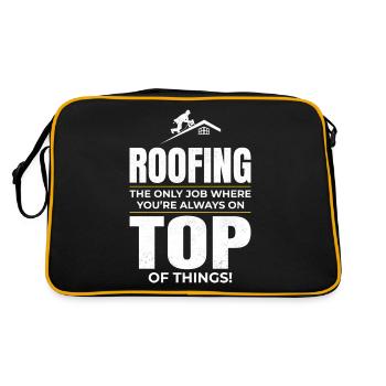Roofer Roofing Roof Repair Mechanic Contractor - Retro Bag - black/gold - Back