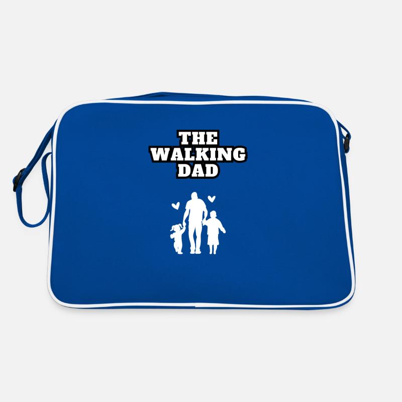 Le Papa Marchant 2 Enfants Blanc Sac Retro