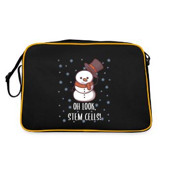 Weihnachten Biologie Lehrer Student Schneemann - Retro Tasche - Schwarz/Gold - Hinten