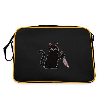 Chat noir avec meurtrier tueur de couteau - Sac Retro - noir/or - Dos