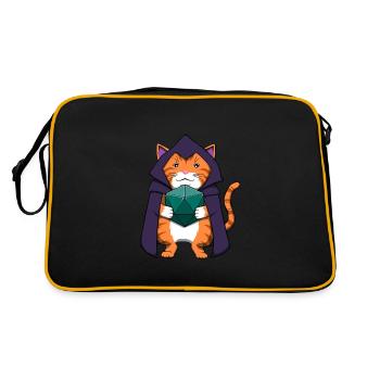 Pen and Paper Cat RPG Tabletop Game Master - Retro Bag - black/gold - Back
